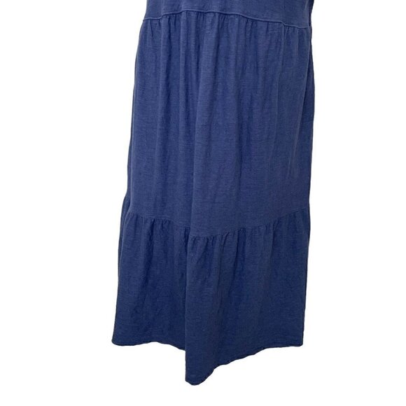 Cut Loose Linen Blend Tiered Short Sleeve Dress Lagenlook Blue size Medium - Picture 6 of 9